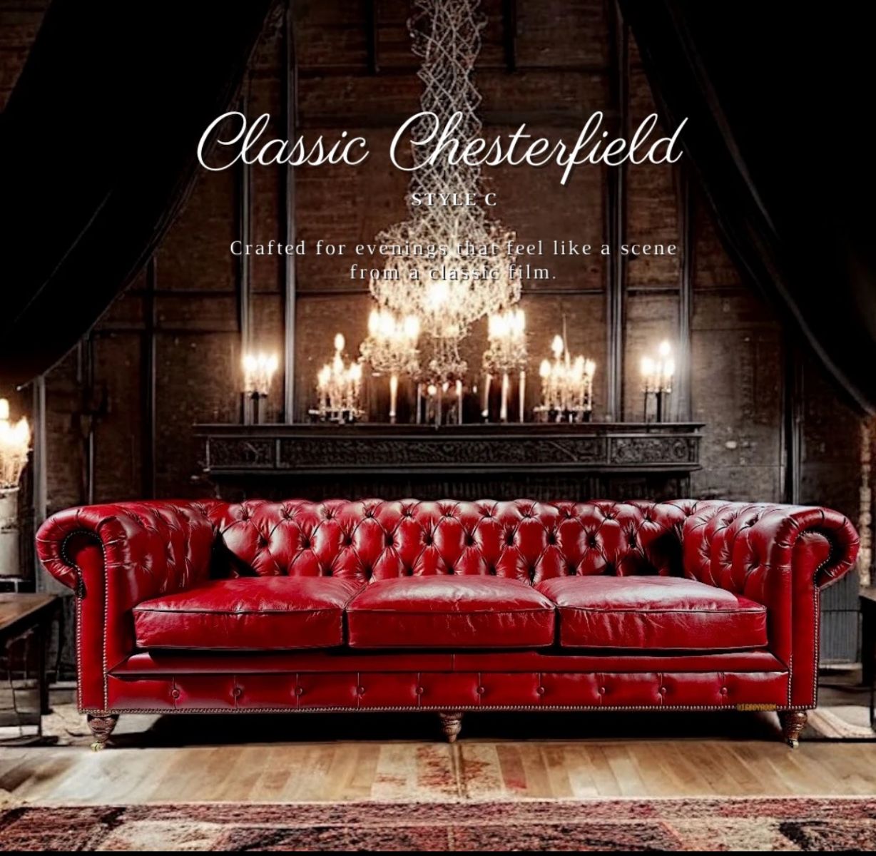 Chesterfield 英式全牛皮沙發｜英國會所木質壁板與黃銅壁燈場景｜BigBoyRoom